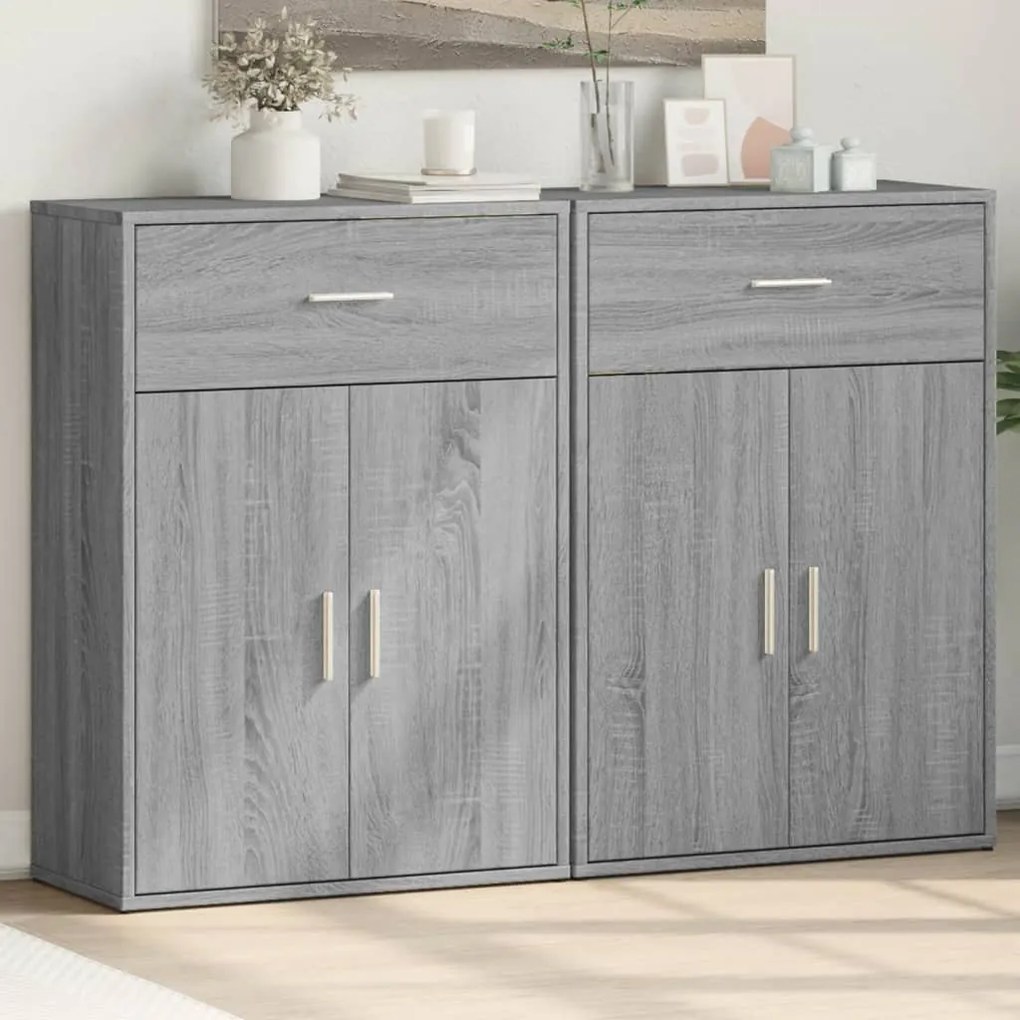 vidaXL Dulapuri, 2 buc., gri sonoma, 60x30x84 cm, lemn prelucrat