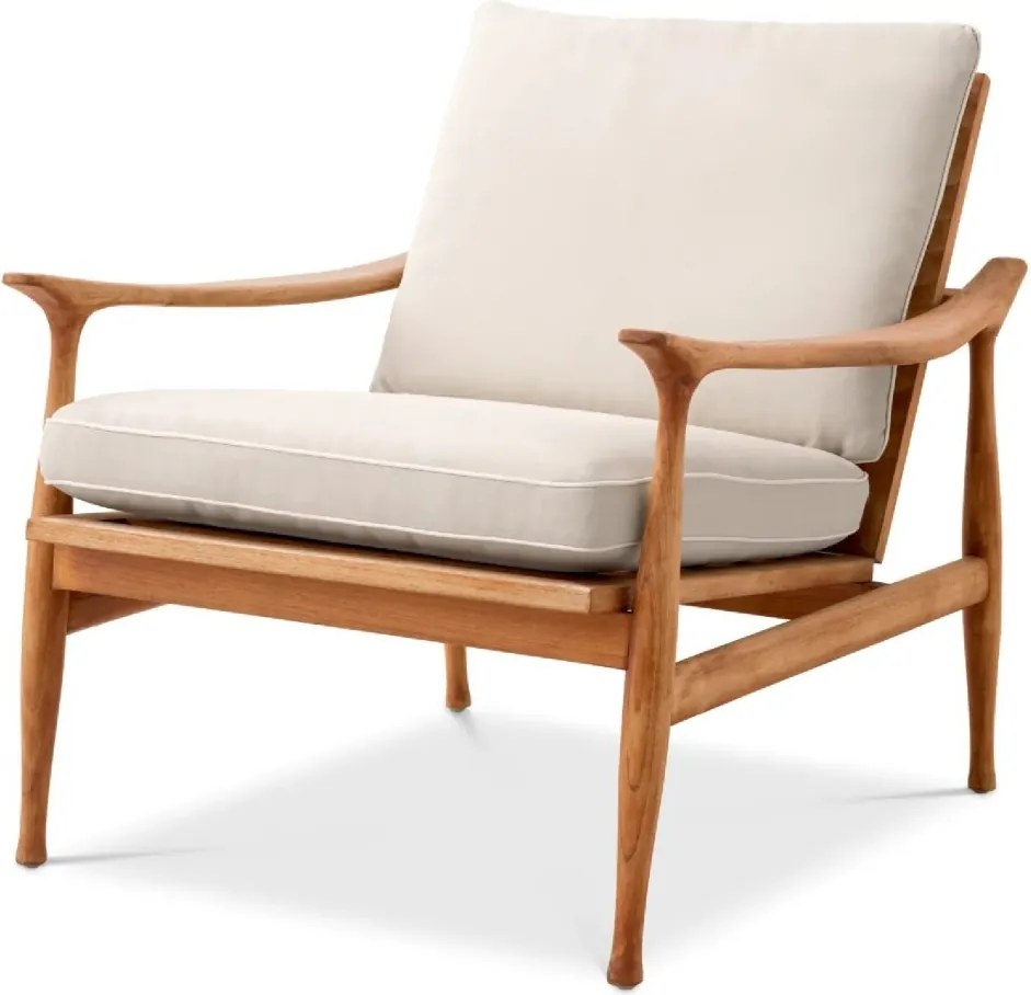 Fotoliu elegant pentru exterior design LUX Manzo natur / flores off-white