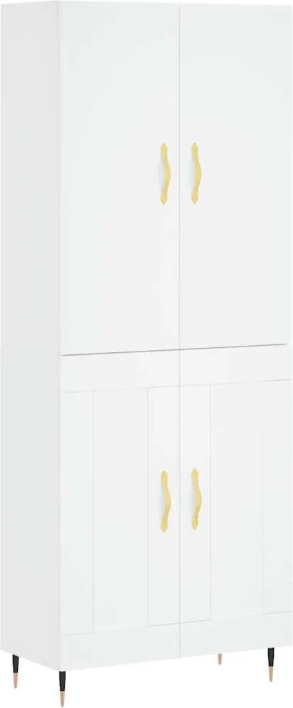 vidaXL Dulap înalt, alb, 69,5x34x180 cm, lemn compozit