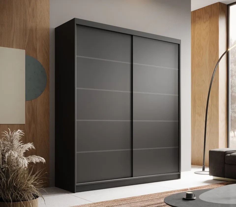 Dulap cu usi glisante, 180x58x215 cm, Hannah 180, ADRK Furniture (Culoare: Casmir / Casmir)