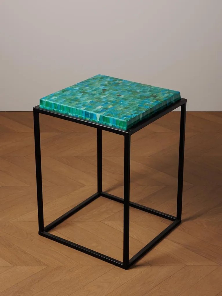 Masuta laterala, din metal si ceramica, Mosaic