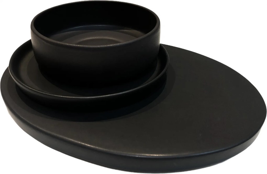 Set 3 Piese Sushi Vulcano (Platou, Farfurie, Bol)