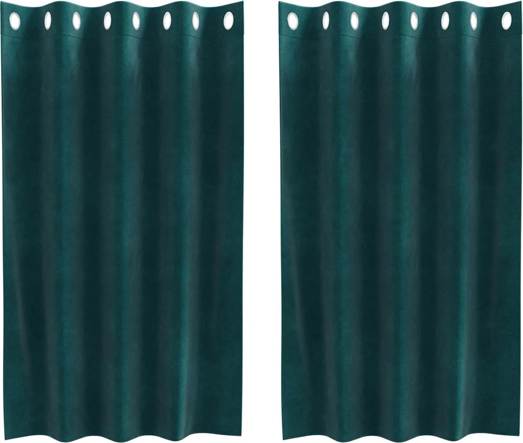 vidaXL Perdele opace 2 pcs Verde închis 140 x 140 cm Catifea