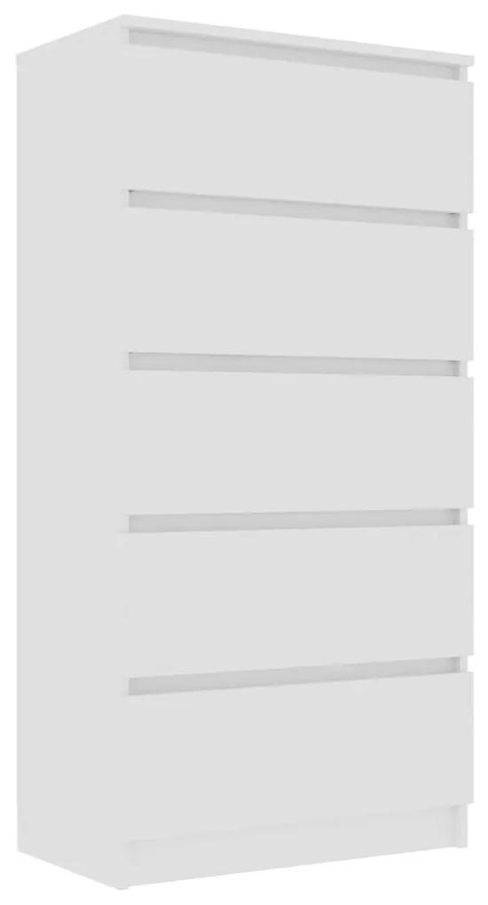 Servanta cu sertare, alb, 60 x 35 x 121 cm, PAL 1, Alb