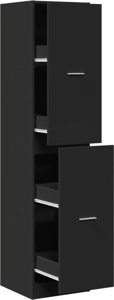 vidaXL Dulap de farmacie, negru, 40x41x174,5 cm, lemn prelucrat