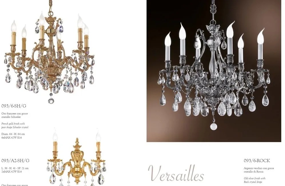 Aplica de perete LUX cu cristale Scholer, Versailles