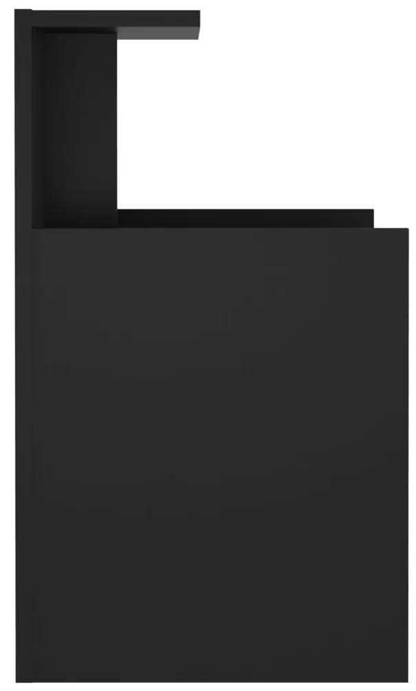 Noptiere, 2 buc., negru, 40x35x60 cm, PAL 2, Negru