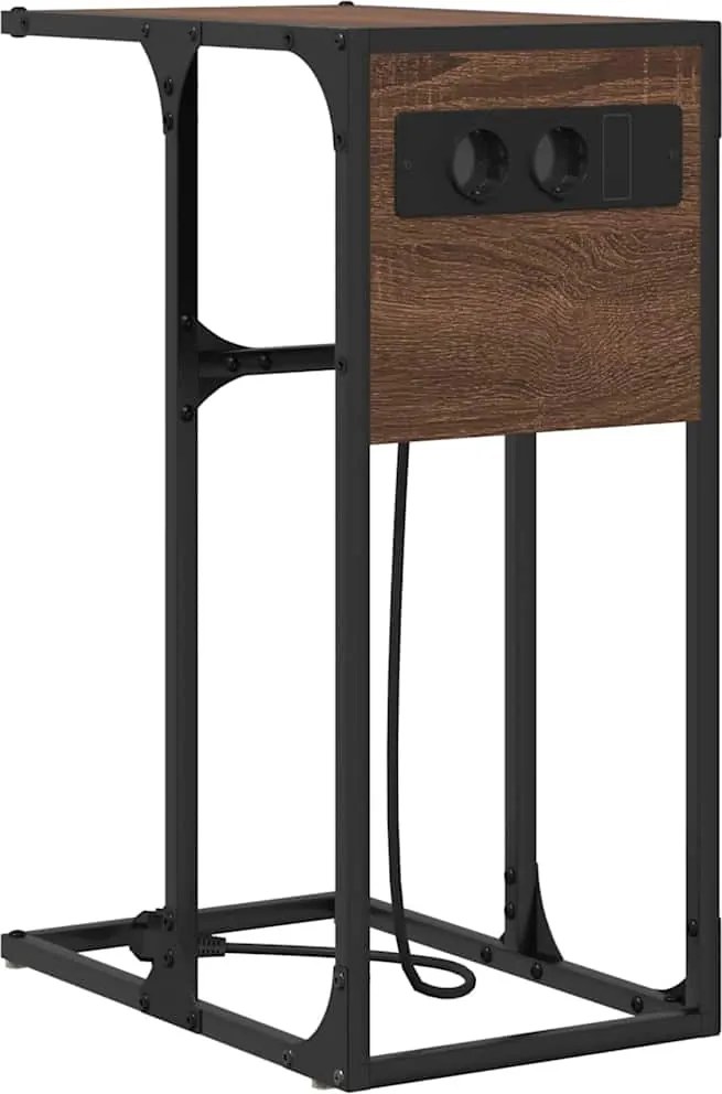 vidaXL Dulap de noapte Stejar închis 41,5 x 26 x 60,5 cm Lemn compozit