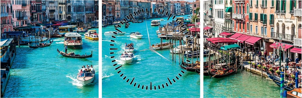 Tablou - Canalul Grande, Veneția, Italia (cu ceas) (90x30 cm)
