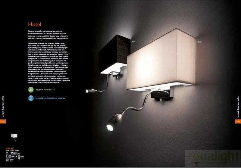 Aplica de perete LED HOTEL AP2 NERO 035956