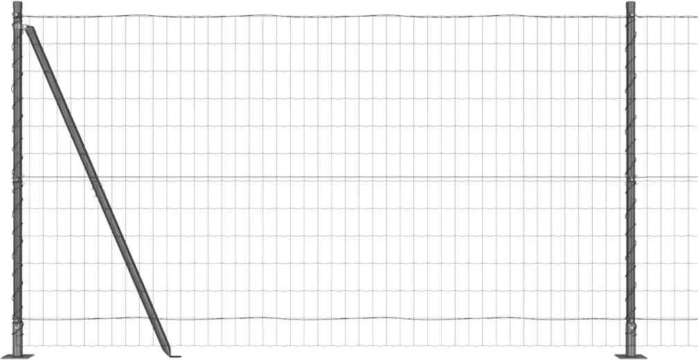 vidaXL Gard cu Stâlp Gri 1,2 x 25 m Oțel și PVC