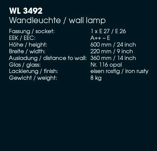 Aplica iluminat exterior din fier forjat design asiatic WL 3492
