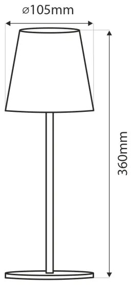 Lampă LED tactilă dimabilă de masă LED/5W/5V USB 1200 mAh negru