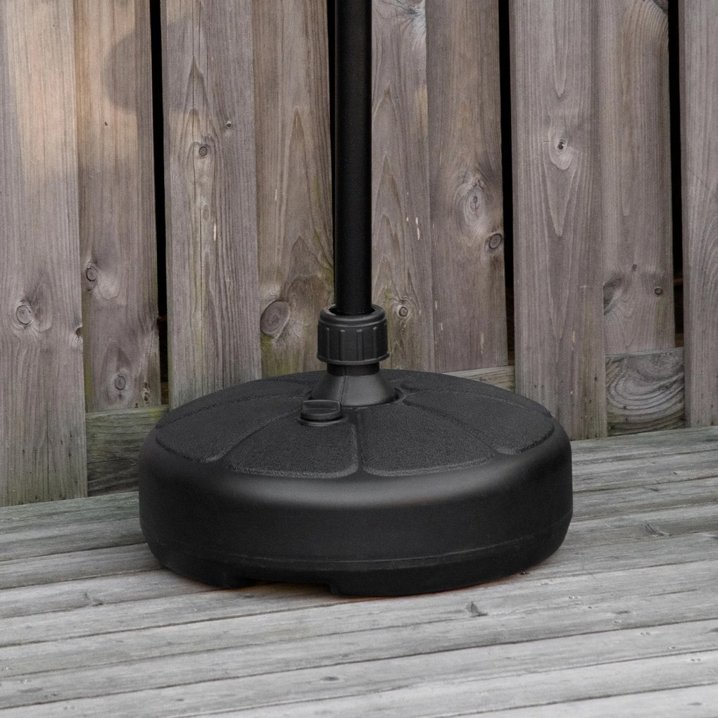 Outsunny Bază pentru Umbrelă Rotundă din Plastic, pentru Stâlpi de Umbrele de Ø32-38 mm, Ø38x21.5 cm, Negru | Aosom Romania