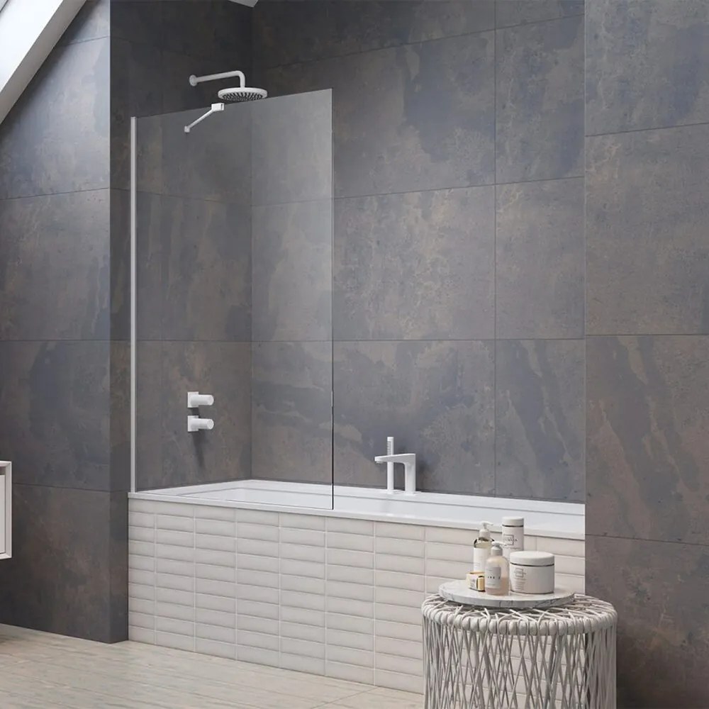 Paravan de cada Radaway Modo New PNJ II alb mat-transparent 100x150 cm sticla 8 mm