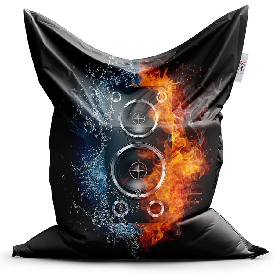 Sac de șezut Classic difuzor în flăcări, negru