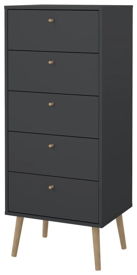 Comodă gri antracit înaltă 50x120 cm Bodo – Tvilum