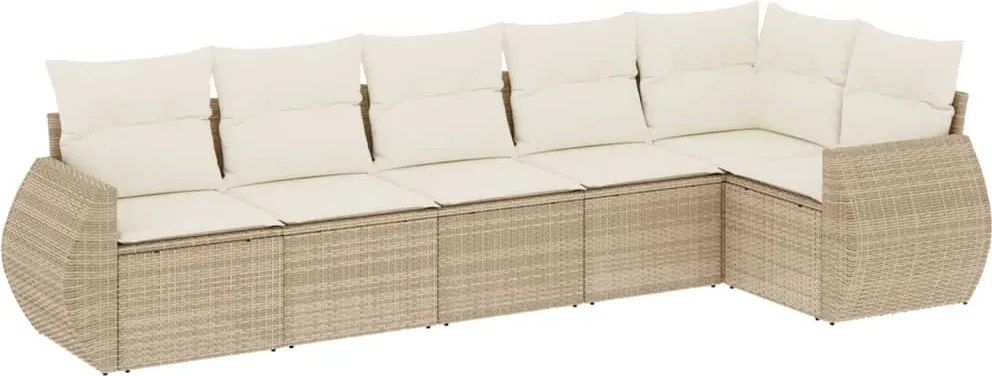vidaXL Set canapele de grădină cu perne, 6 piese, bej, poliratan