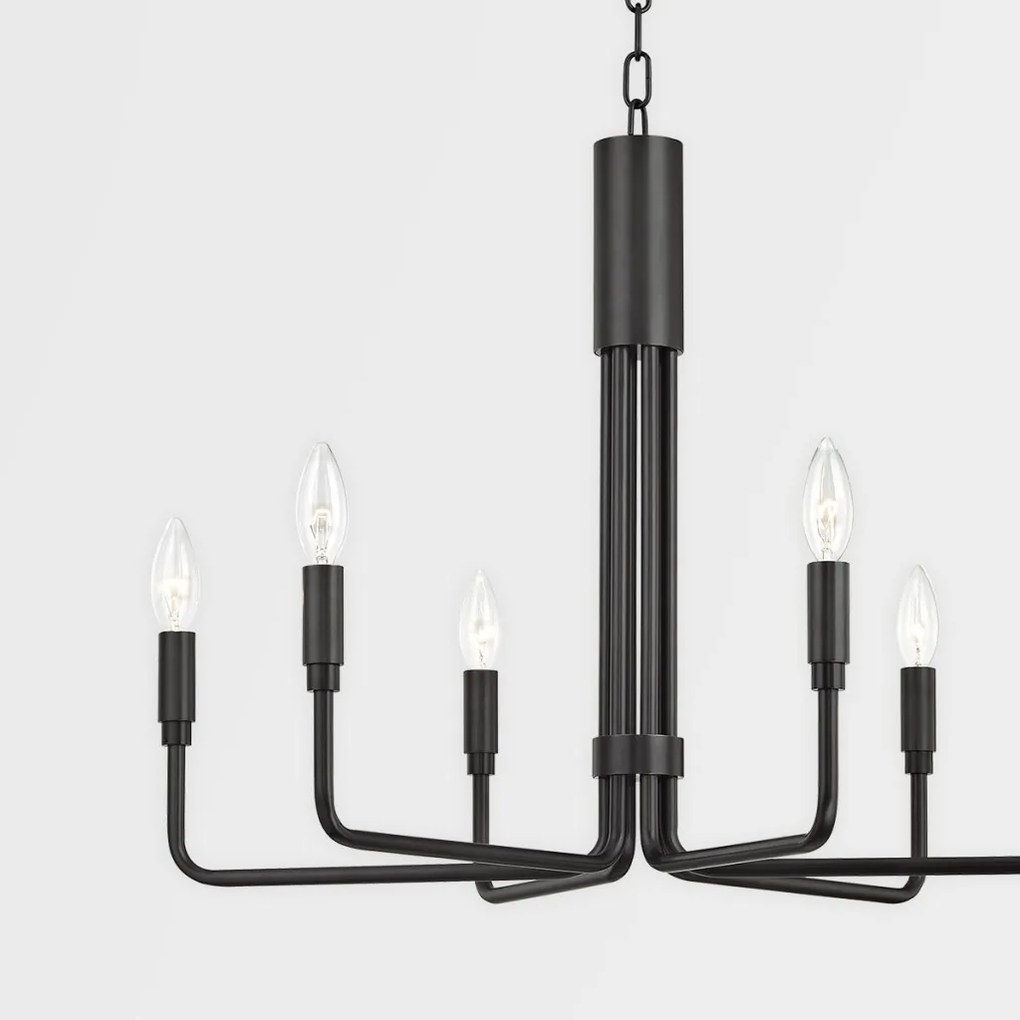 Candelabru design minimalist BRIGITTE bronz antichizat, cu 6 surse de lumina