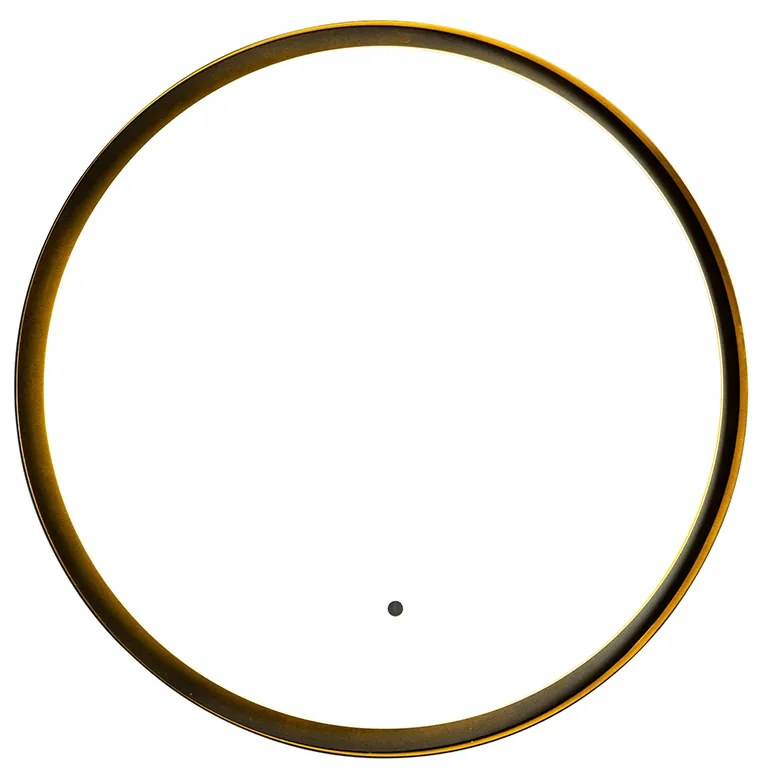 Oglinză modernă de baie neagră cu LED și dimmer tactil - Pim