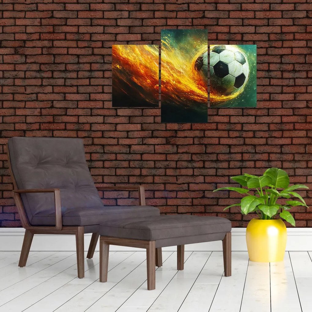 Tablou - Minge de Fotbal în Zbor (90x60 cm)