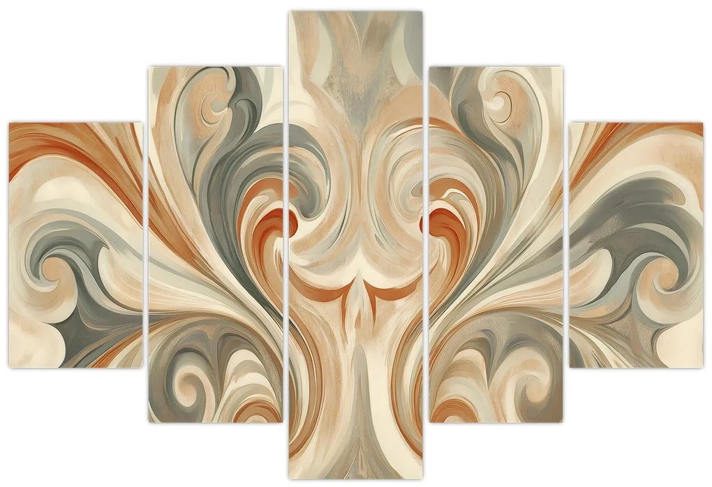 Tablou - Vârtejuri în culori pământii (150x105 cm)