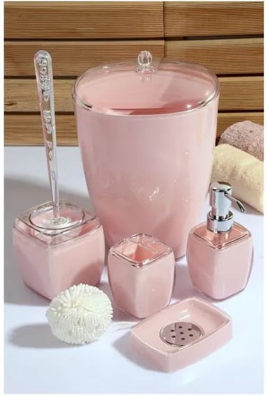Set 5 accesorii pentru baie Karin,roz prăfuit