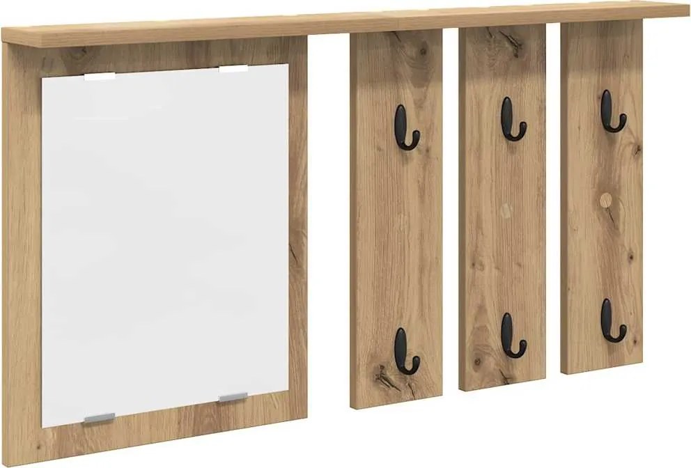 vidaXL Răcător de paltoane montat pe perete cu raft stejar artizanal