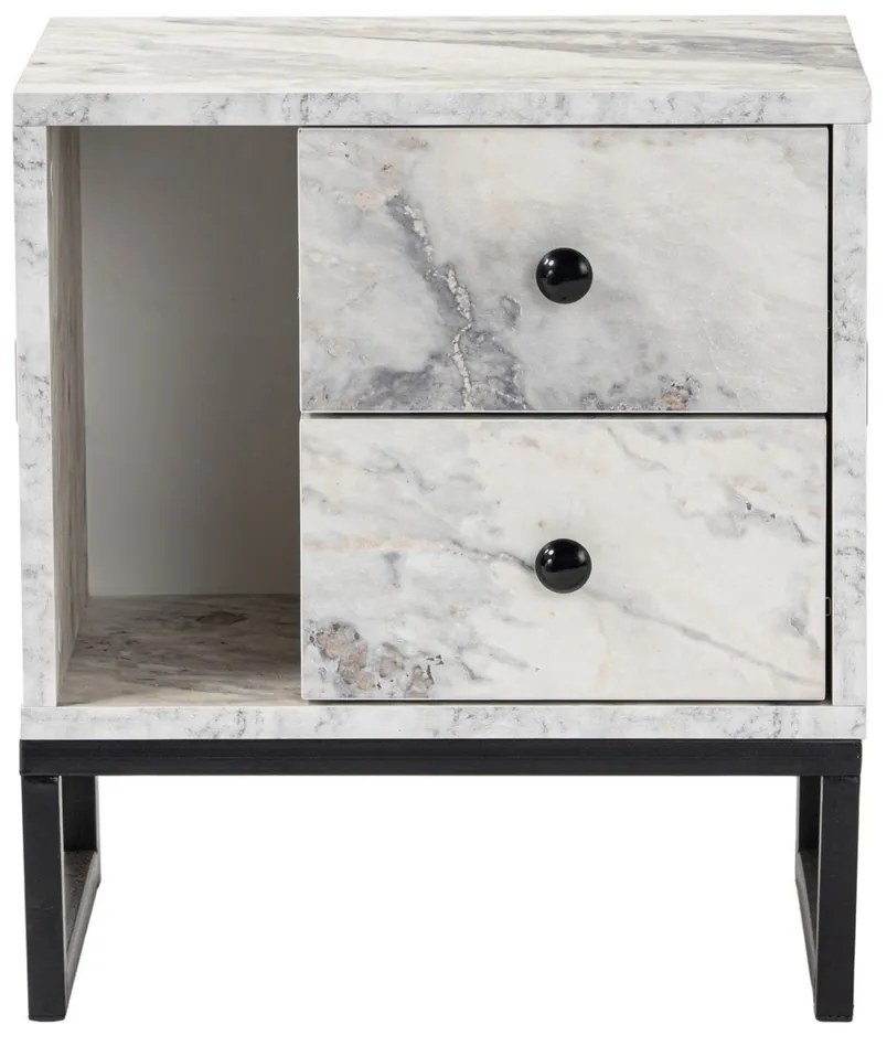 Măsuță de noptieră Glimmer Fressia Marble Black
