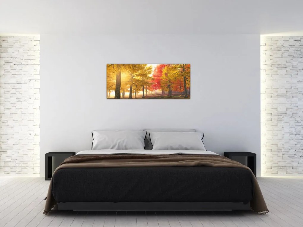 Tablou cu copaci toamna (120x50 cm)