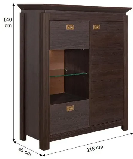 Comoda Bar Living Saigon Cantori Cu 2 Usi Si 1 Sertar, 118 Cm