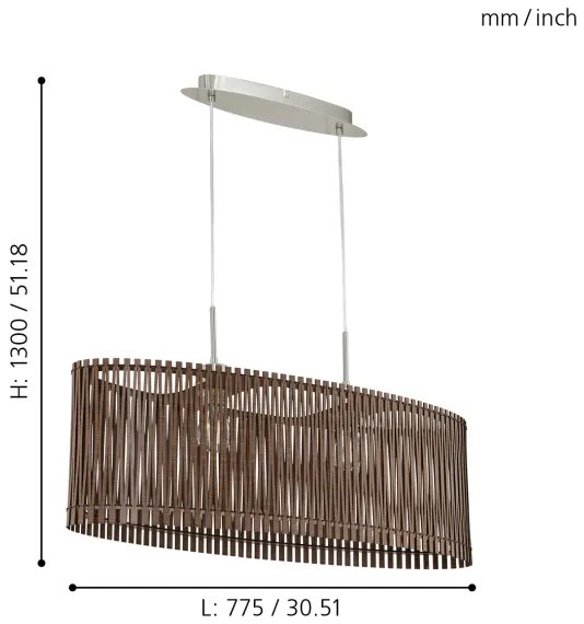 Eglo 96201 - Lustra SENDERO 2xE27/60W/230V