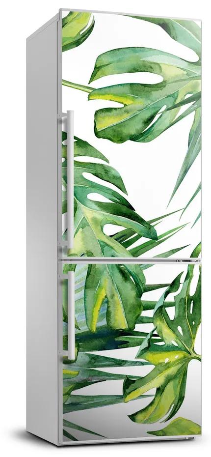 Autocolant pe frigider Frunze tropicale