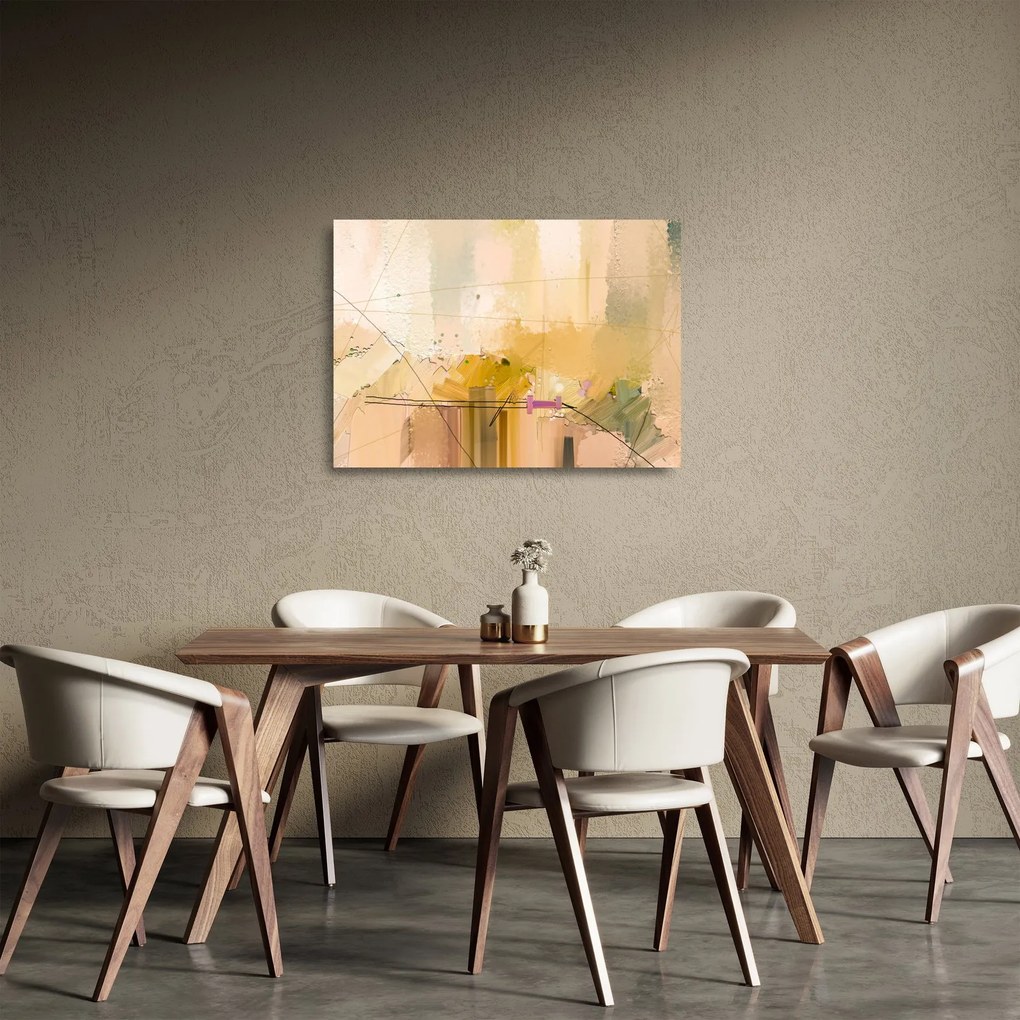 Tablou pe sticlă - Abstract, pictură în ulei (70x50 cm)
