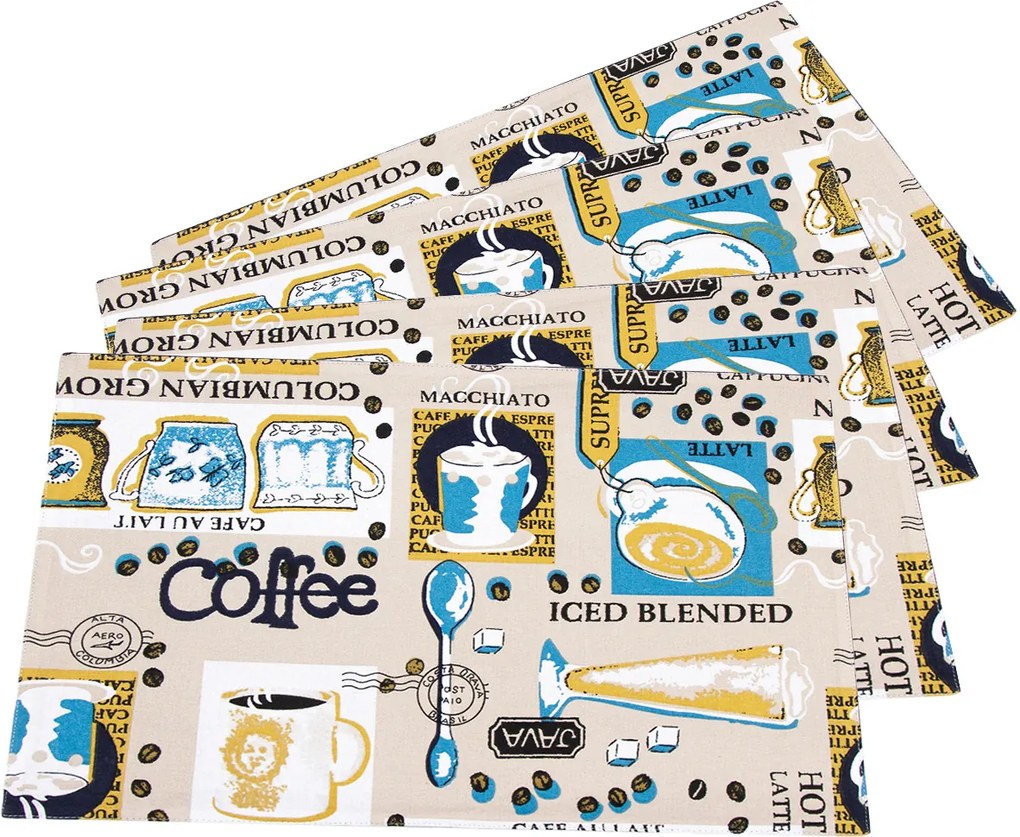 Suport farfurie Coffee, 33 x 45 cm, set 4 buc.