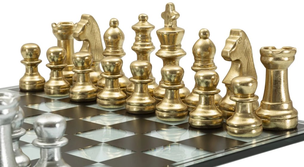 Mauro Ferretti Set Tabla De Sah Negru/Alb Cm 50,5X50,5X12 | Aosom Romania