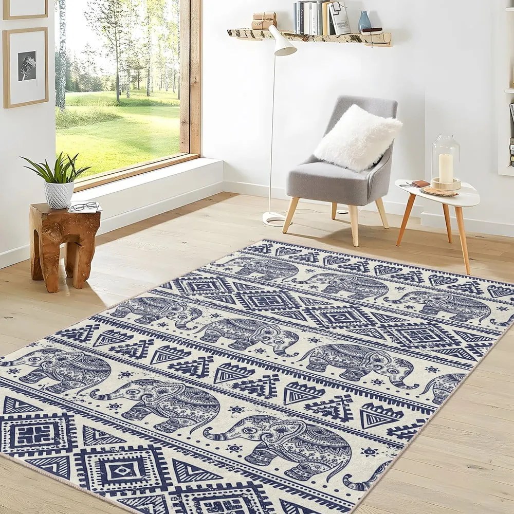 Covor albastru lavabil 120x180 cm Elephant – Mila Home