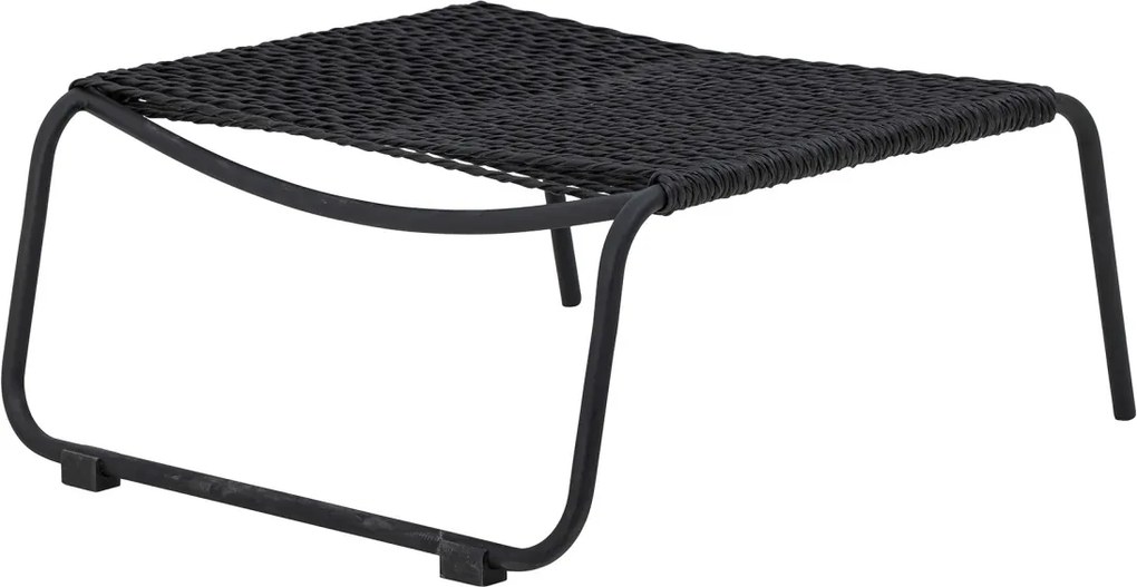 Set fotoliu si taburet, negru, cu perne, Boel