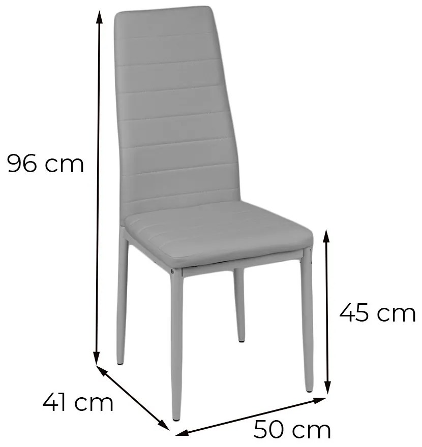 Scaun de masă Tino NOVA maro, textil, piele + metal - maro
