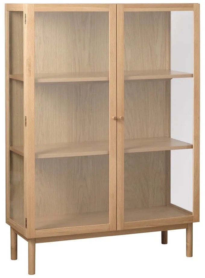 Vitrină din lemn de stejar 140x100 cm Elba – Unique Furniture
