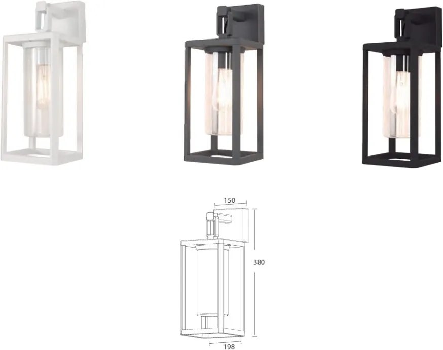 Aplica perete exterior, Protectie IP65 ALPS gri inchis