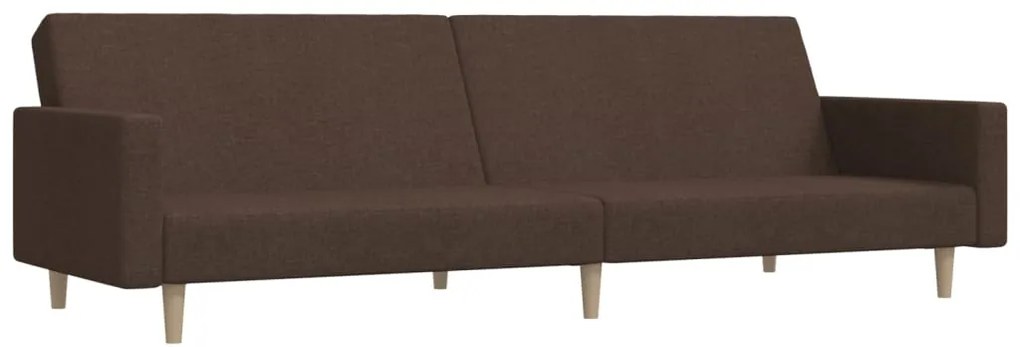 337290 vidaXL Canapea extensibilă cu 2 locuri, maro, textil
