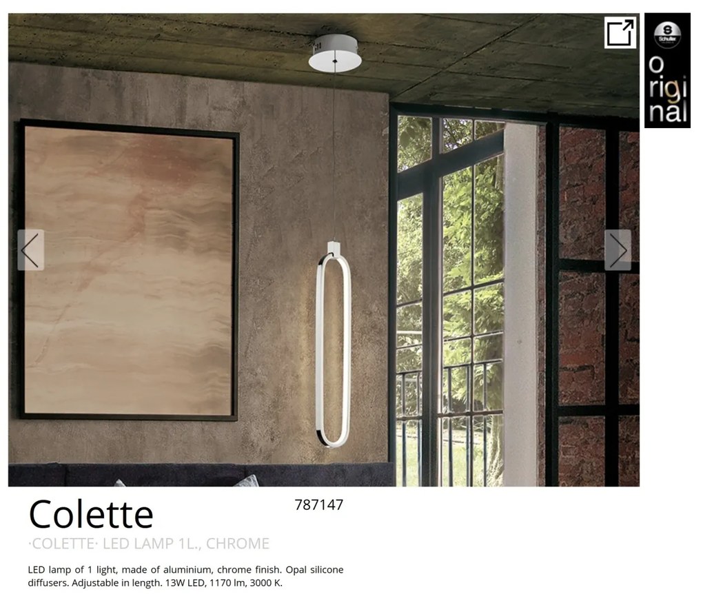 Pendul LED design ultra-modern Colette. crom SV-787147
