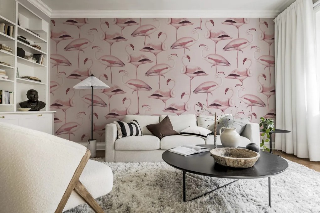 Tapet Flamingos, Bubblegum, Rebel Walls