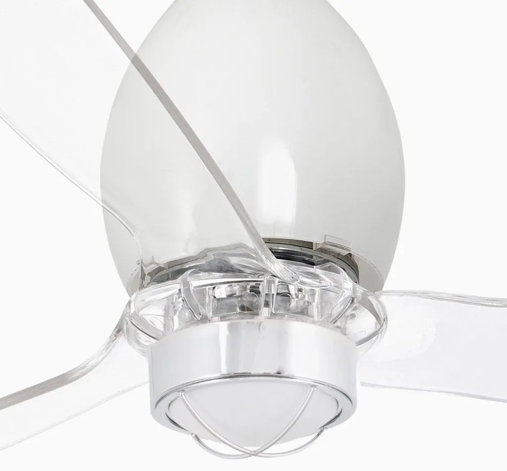 Lustra cu Ventilator si telecomanda MINI ETERFAN M LED alb/transparent