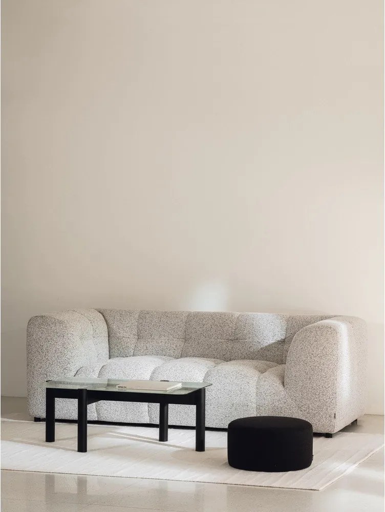 Măsuță de cafea neagră cu blat din sticlă 55x105 cm Kob – noo.ma