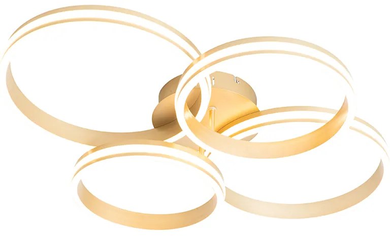 Plafoniera din alamă cu LED inclus, cu dimmer cu 3 trepte, 4 lumini - Navara