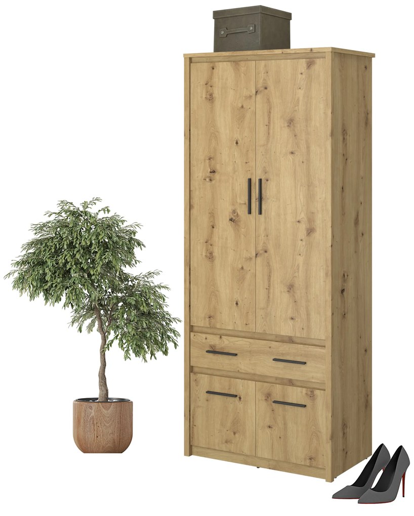 Dulap de haine Andra 4D1S/40 (Stejar artisan). 1052752