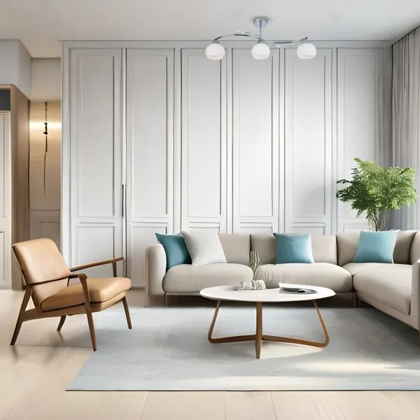 Lustră pe tijă CONNOR 3xE27/15W/230V crom lucios/alb