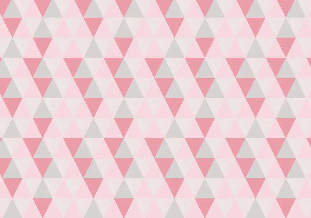 Fototapet - Triunghiuri roz (254x184 cm), în 8 de alte dimensiuni noi